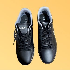 Lacoste black leather shoes unisex